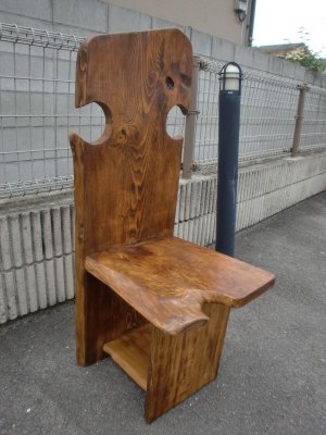 画像1: 檜オブジェ風椅子